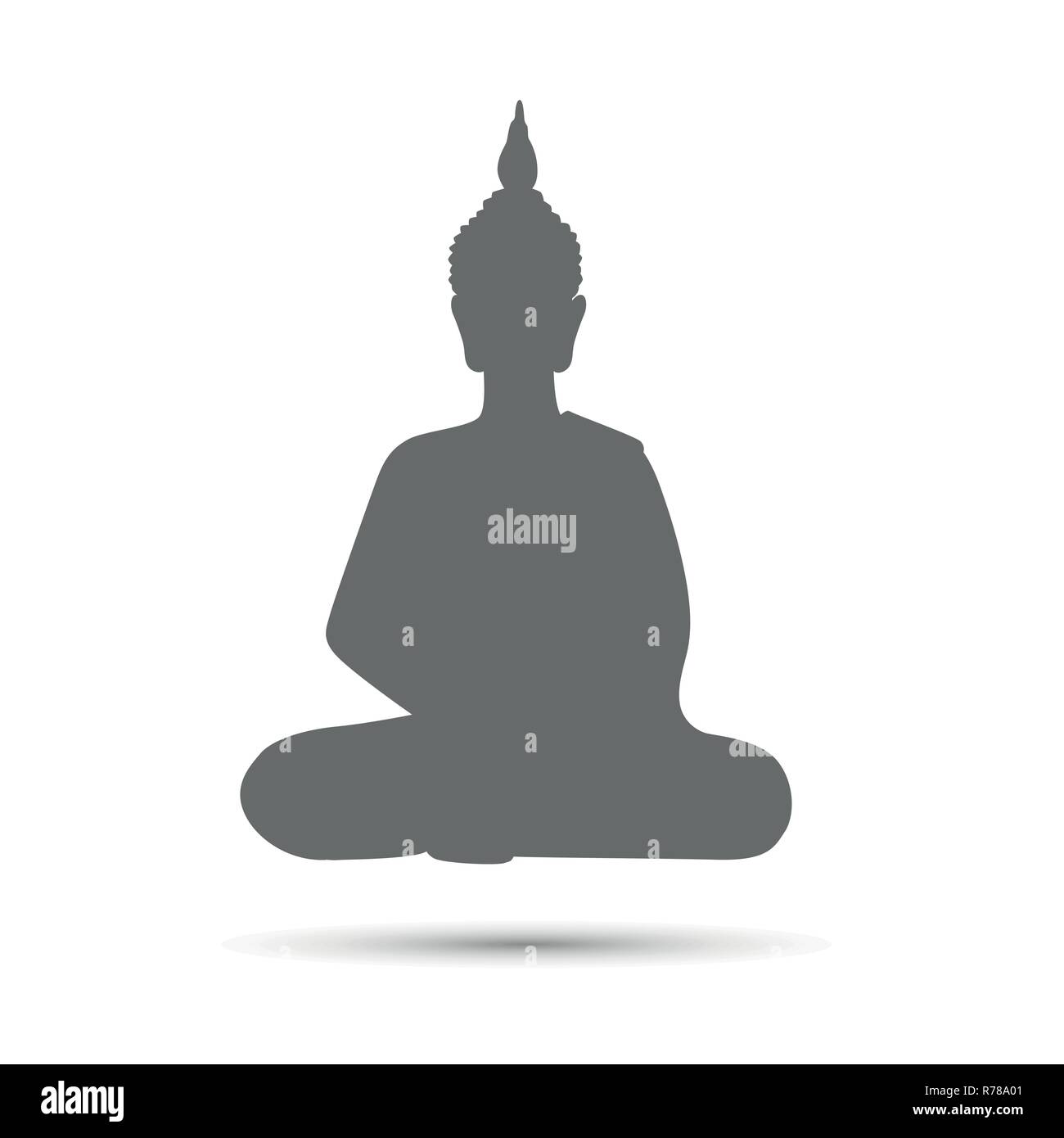 Buddha graue Silhouette meditation Vektor-illustration EPS 10. Stock Vektor