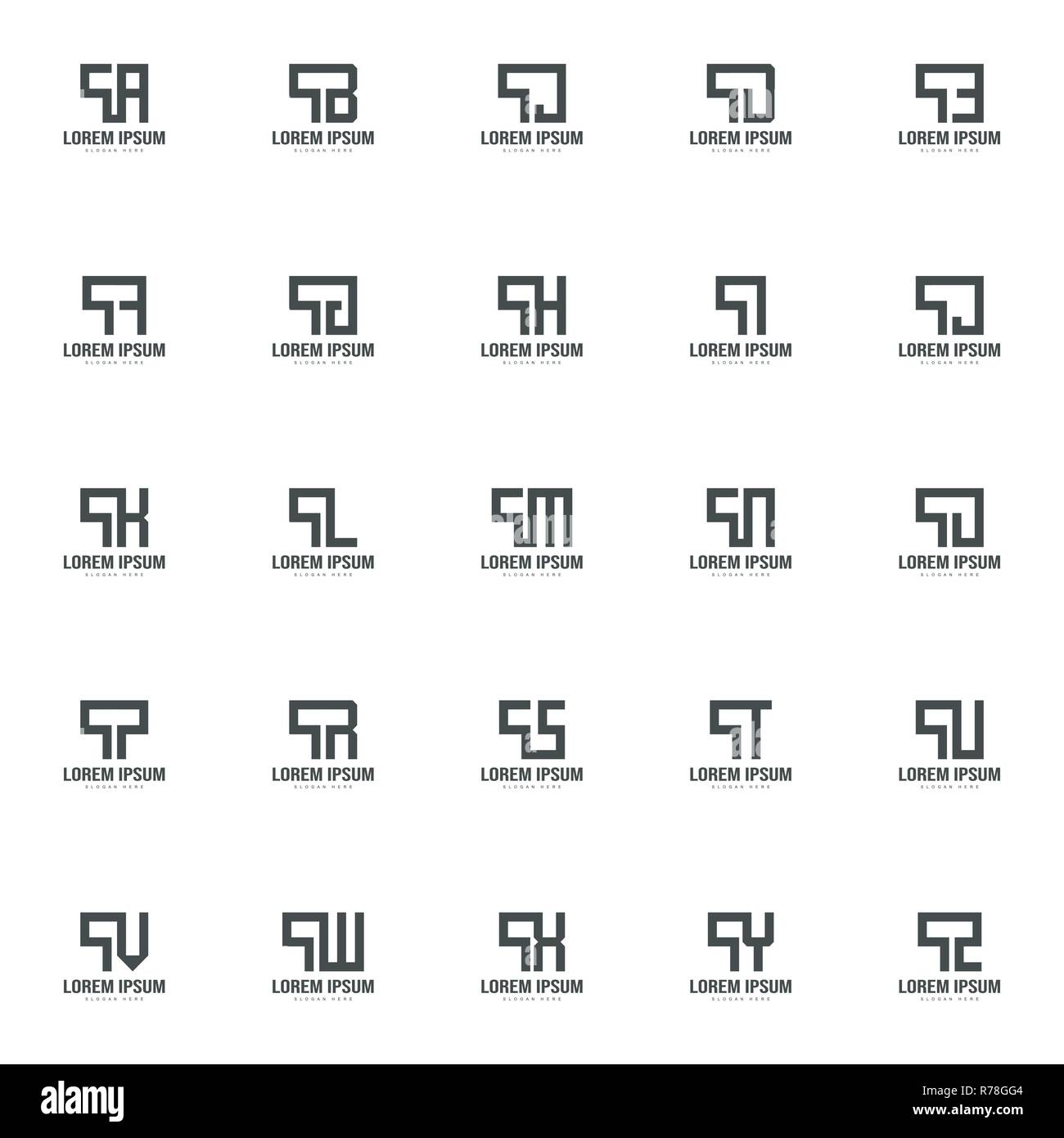 Satz von Buchstaben logo Vorlage. Minimale schreiben Logo template Design Stock Vektor