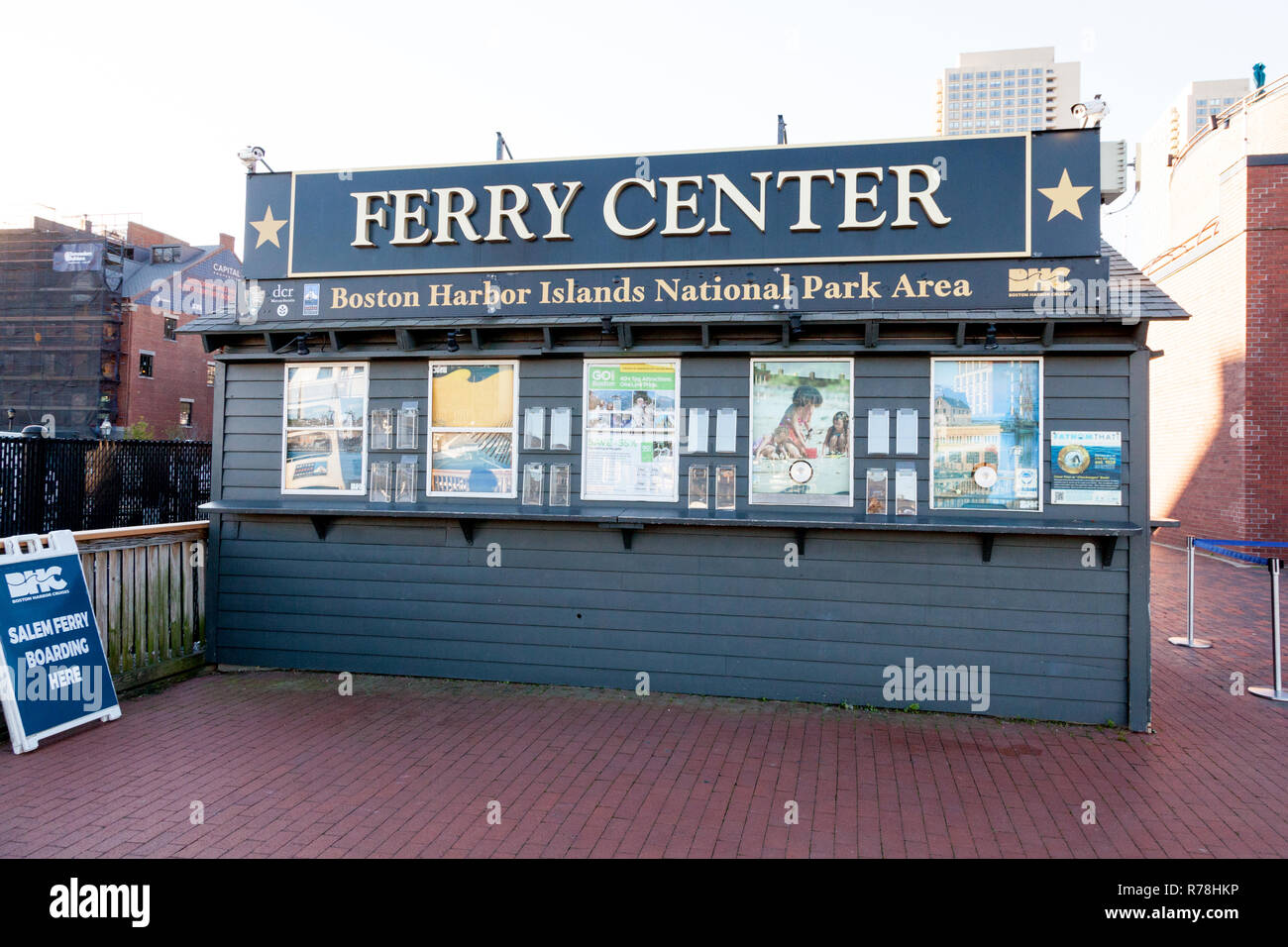 Ferry Center Ticket Office, Boston, Massachusetts, Vereinigte Staaten von Amerika. Stockfoto