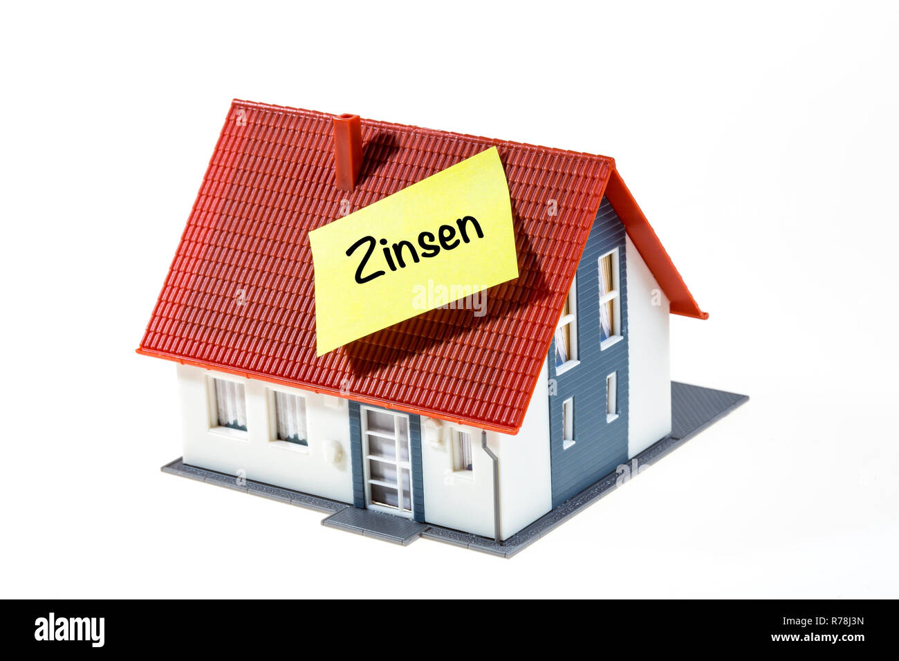 Immobilien, Baufinanzierung Zinsen, Deutsche Sprache Stockfoto