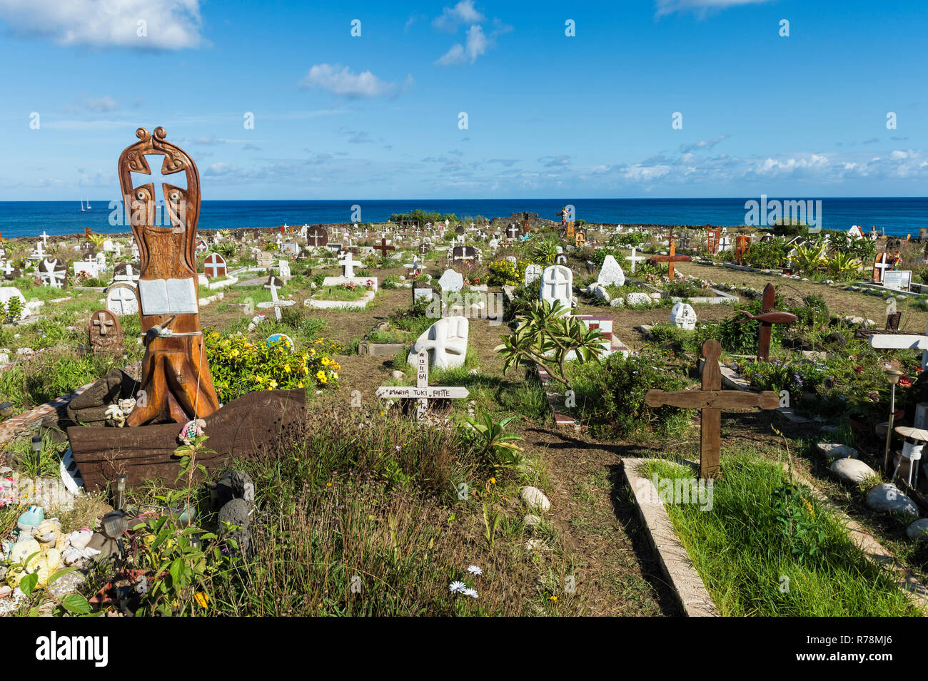 Friedhof Hanga Roa, Osterinsel, Chile Stockfoto