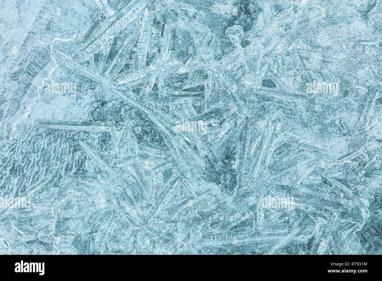 Eisblock Struktur Muster, Makro anzeigen. Winter Textur Hintergrund Stockfoto