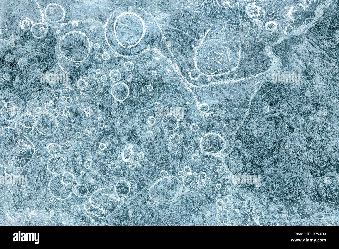 Blue Crystal Ice Textur winter Hintergrund, Makro anzeigen Stockfoto