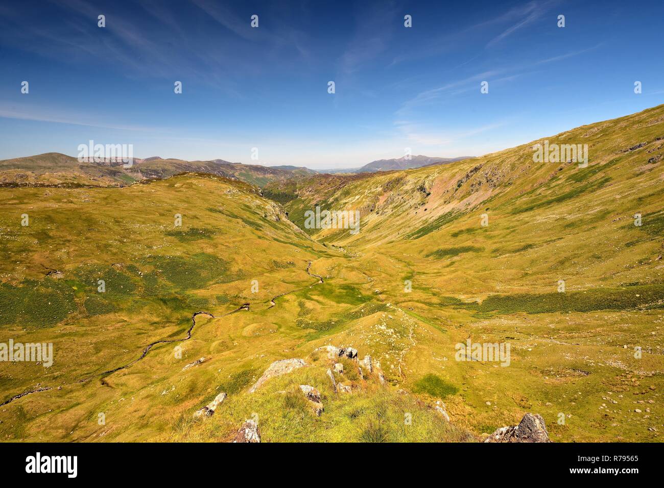 Suche entlang der Länge der Greenup Gill Stockfoto