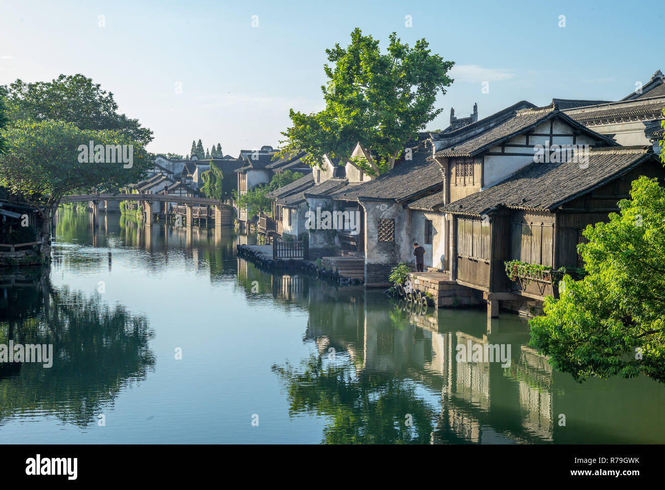 Landschaft von wuzhen, einer historischen Stadt Stockfoto