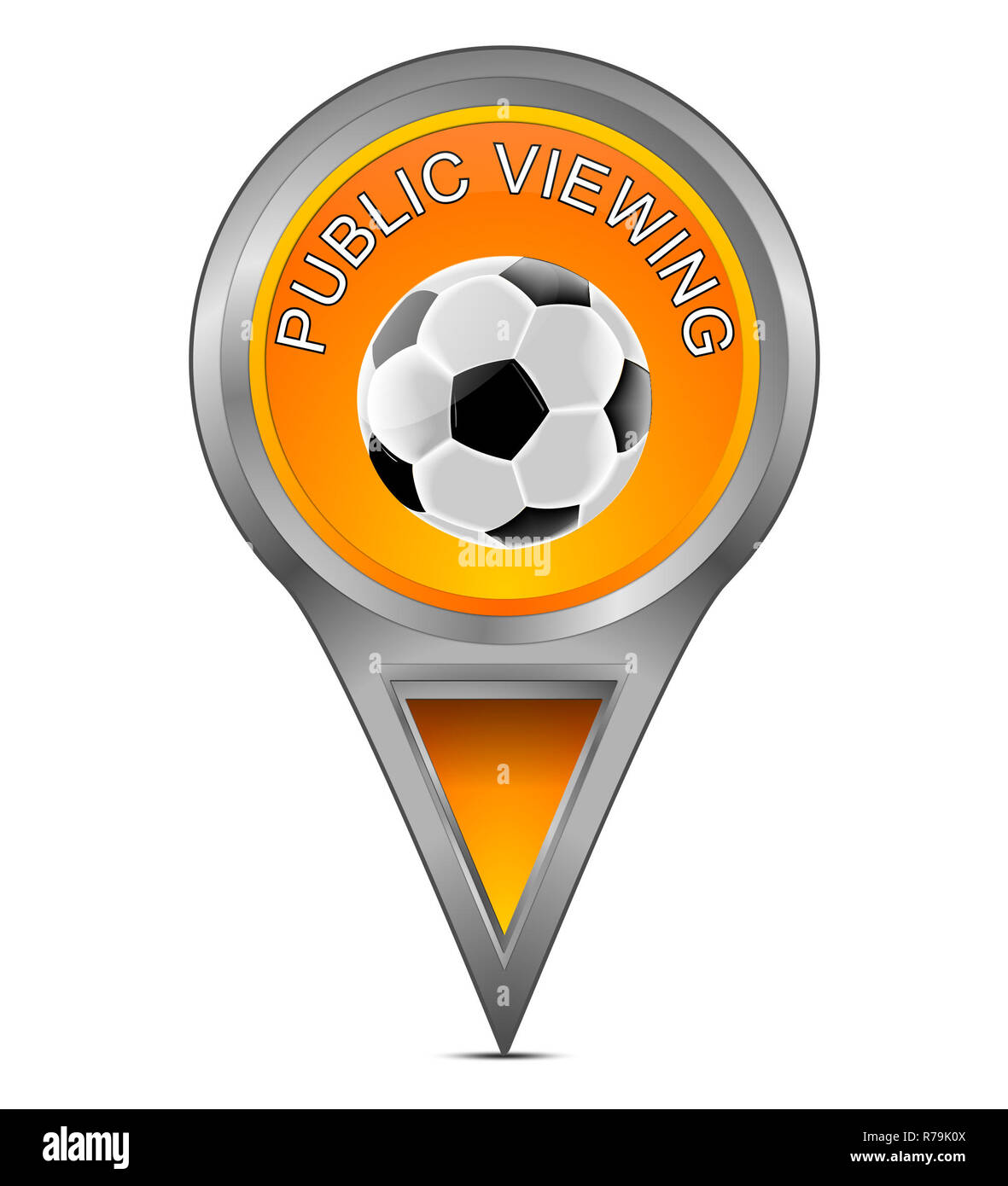 Orange Karte Zeiger mit Public Viewing â € "Illustration Stockfoto