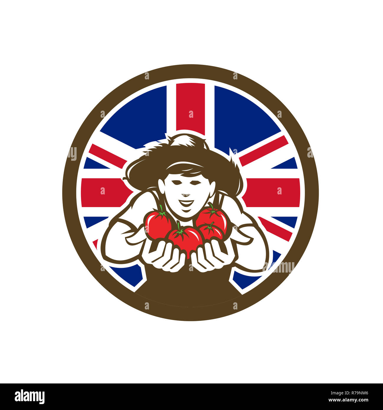 Britische organischen Anbau Union Jack Flagge Symbol Stockfoto