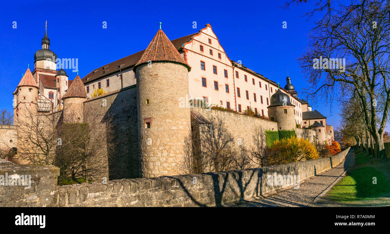 Wahrzeichen von Deutschland, Marienberg Schloss in Würzburg. Bayern. Stockfoto