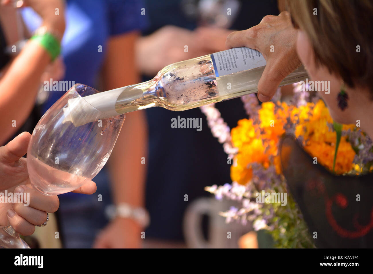 Verkostungsstand des Colorado Wine Festival Stockfoto