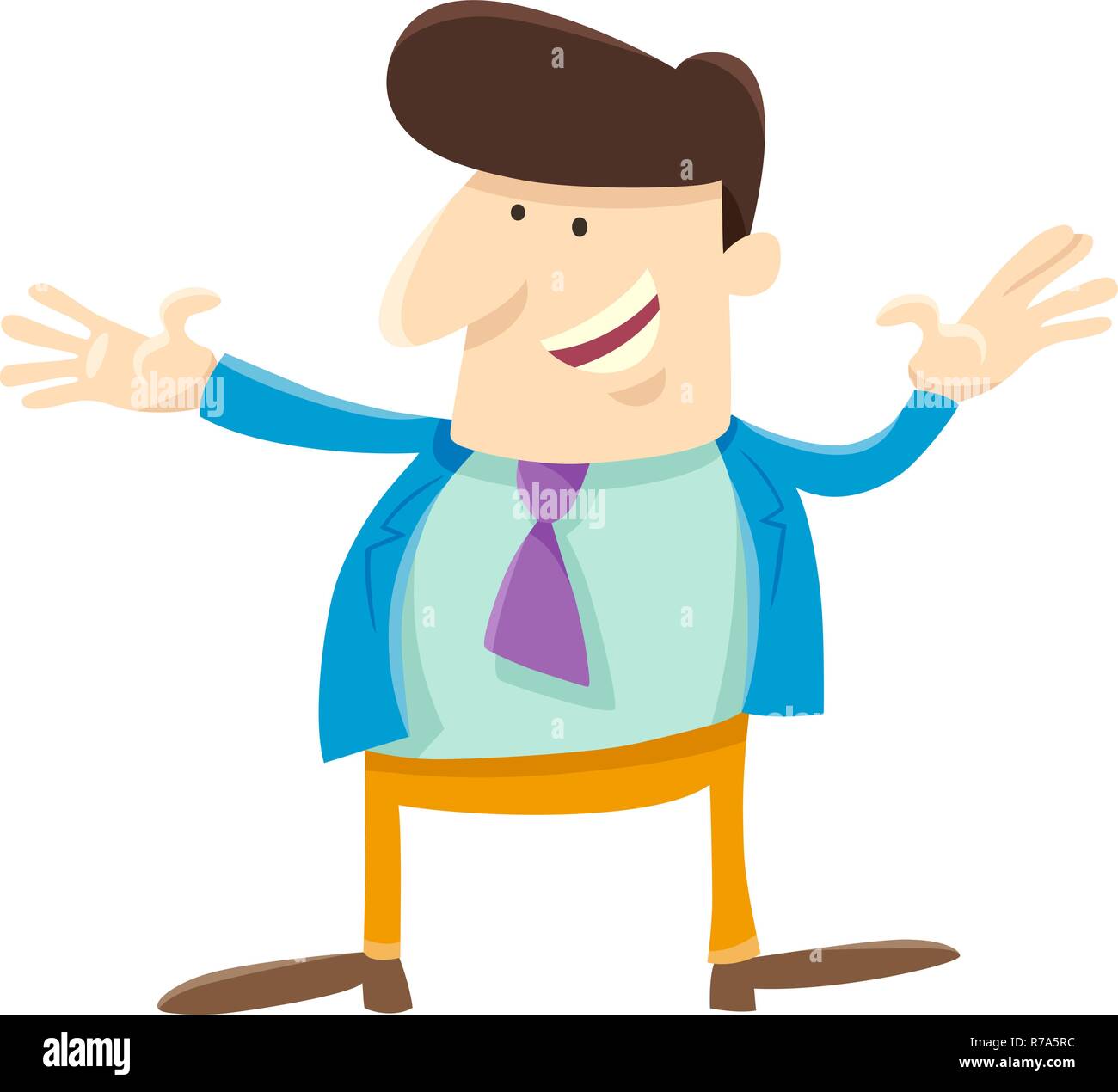 Cartoon Illustration der lustige Mann oder Geschäftsmann Charakter Stock Vektor