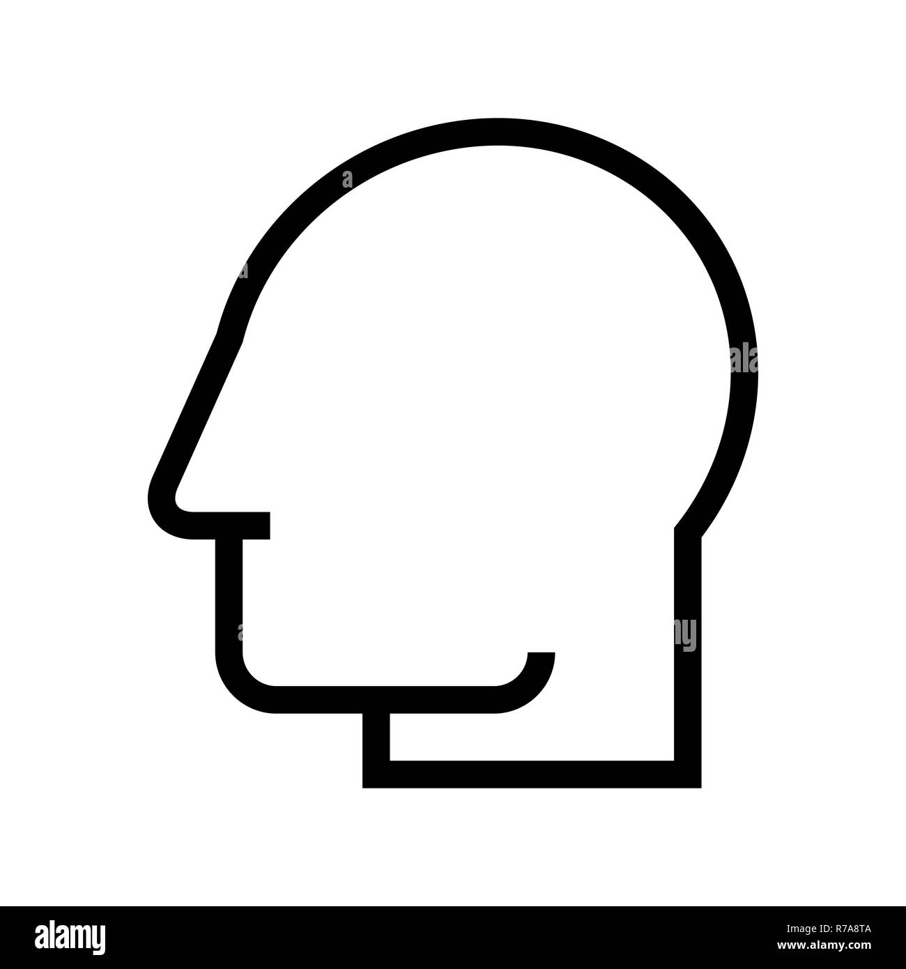 Kopf Silhouette, Symbol Profil, vector Avatar auf weißem Hintergrund Stockfoto