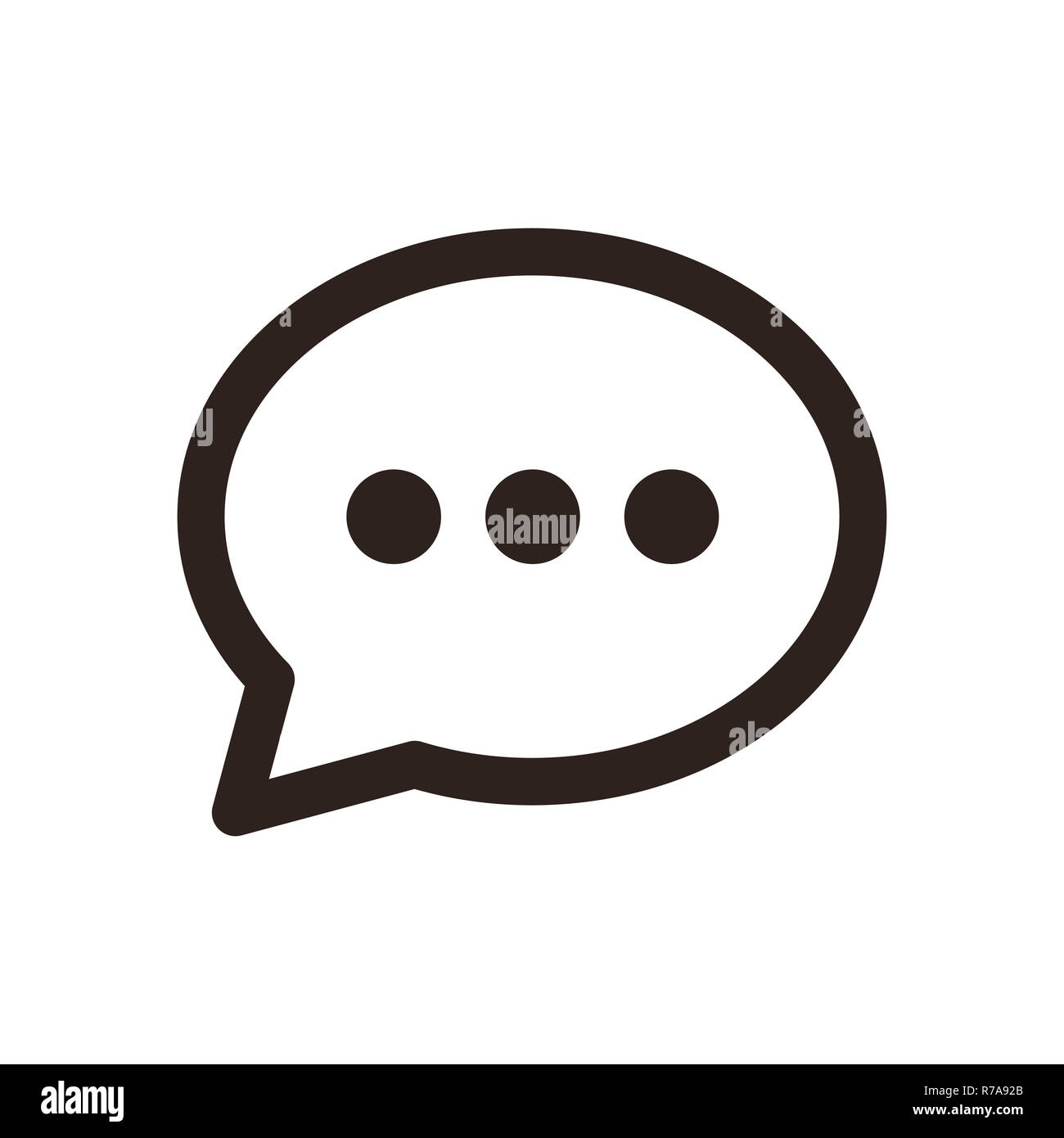 Chat Symbol auf weißem Hintergrund Stockfoto