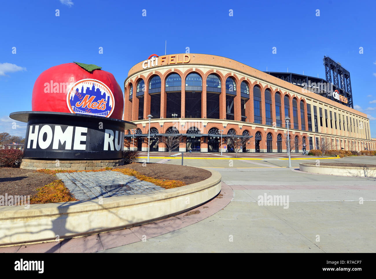Citi Field, der Heimat der New York Mets Baseball Team und beliebte Attraktion für Touristen und Anwohner eine Kugel Spiel in der Saison zu beobachten. Stockfoto