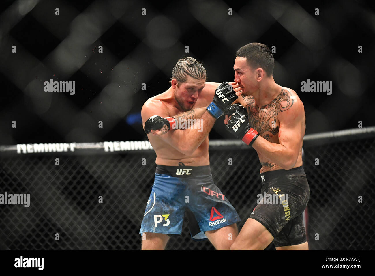 Ontario, Kanada. 9. Dez 2018. Federgewicht BRIAN ORTEGA gegen MAX HOLLOWAY bei UFC 231 bei der Scotiabank Mitte in Toronto, 08. Dezember 2018. Quelle: Igor Vidyashev/ZUMA Draht/Alamy leben Nachrichten Stockfoto