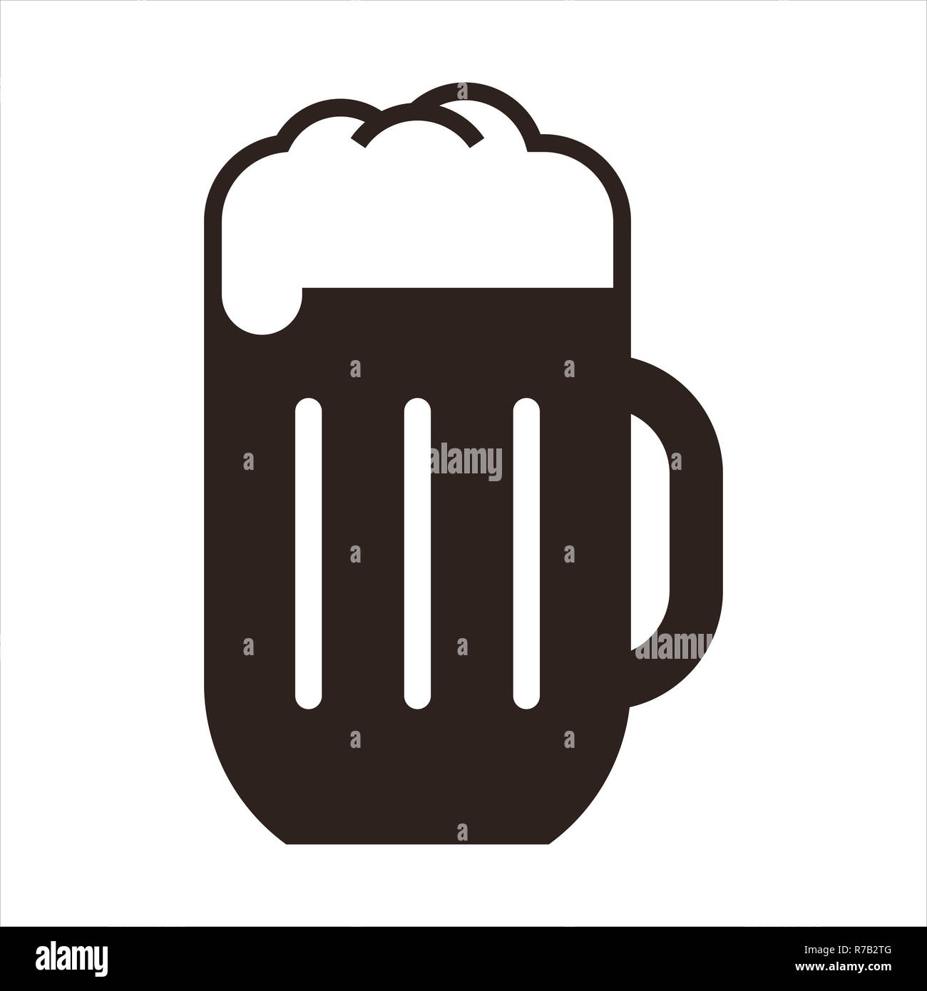 Bierkrug isoliert auf weißem Hintergrund Stockfoto