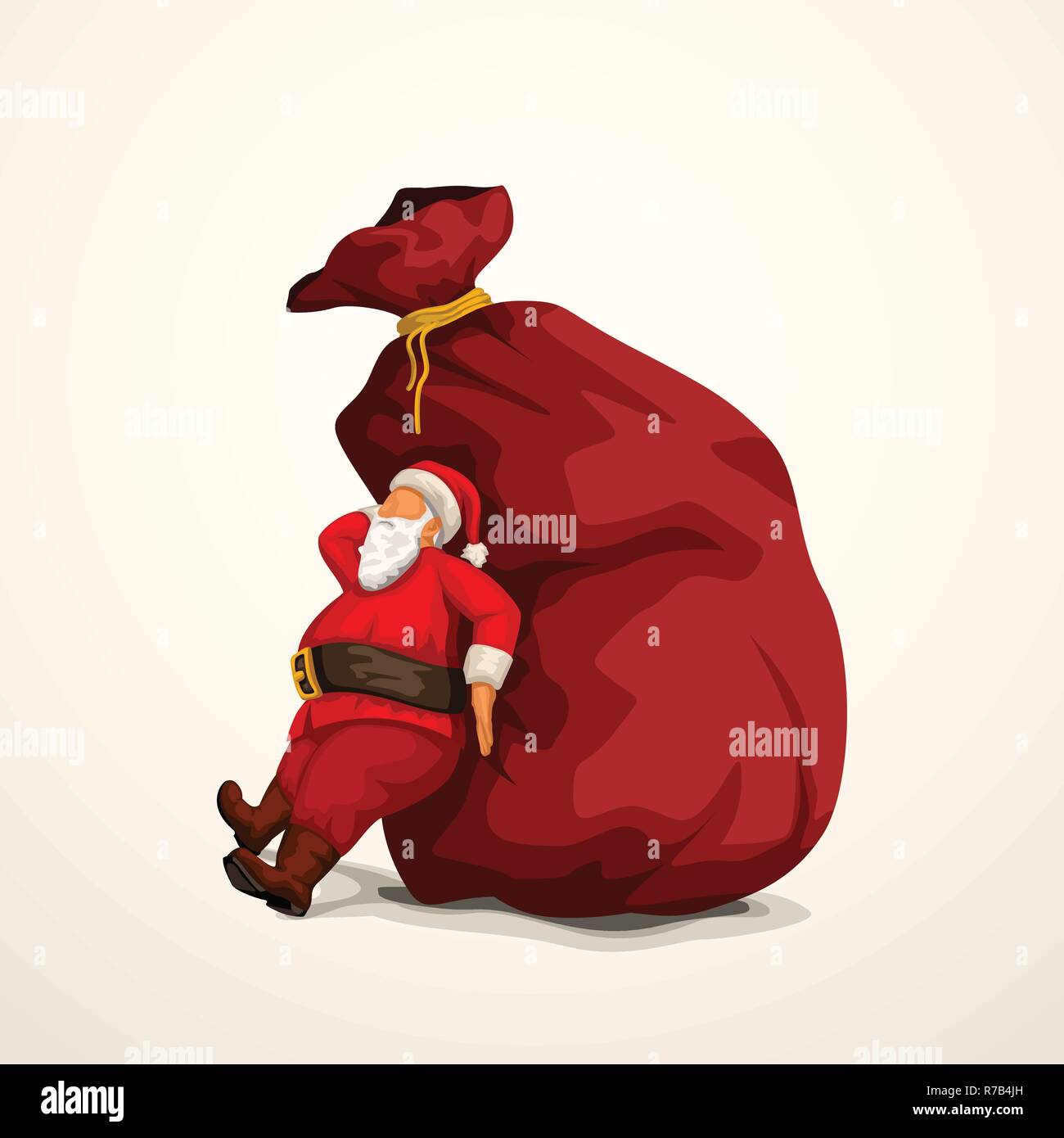 Santa drücken Tasche Stock Vektor