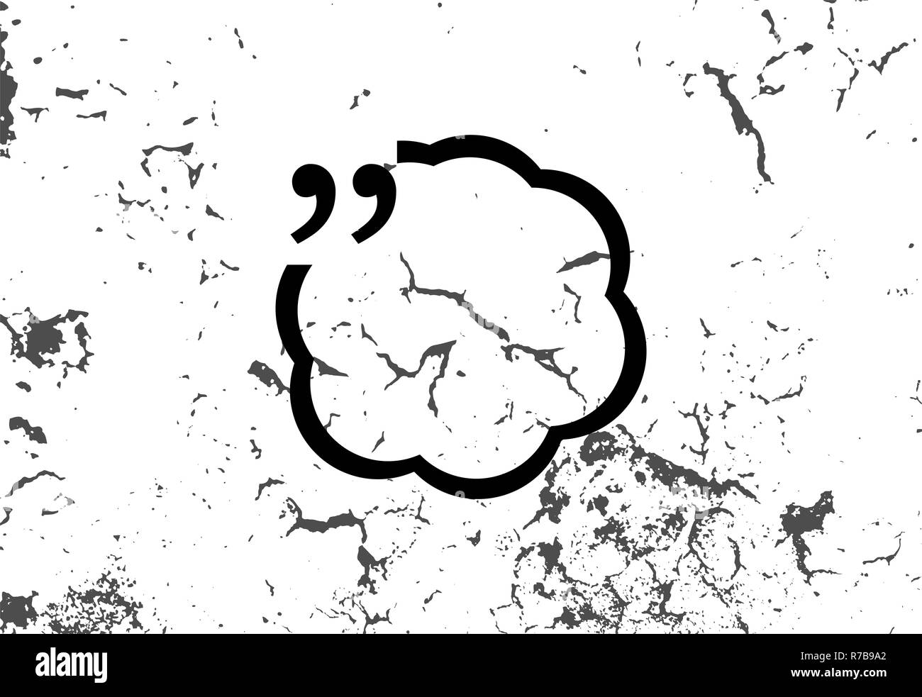 Anführungszeichen Sprechblase. Zitat zeichen Symbol. Zusammenfassung Hintergrund. Stockfoto