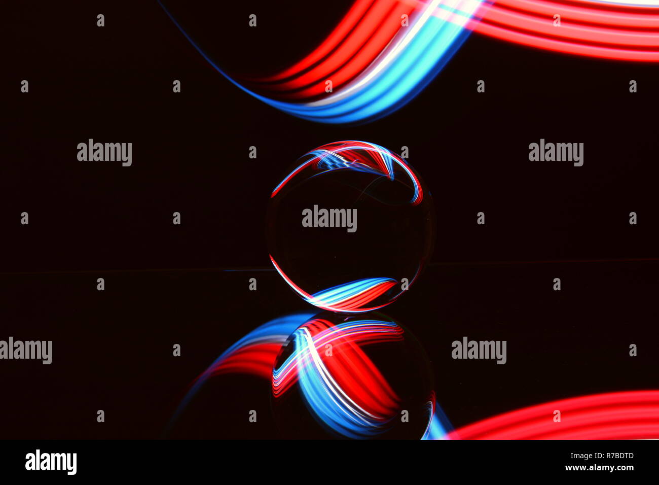 Glaskugel, Licht Kunst, Licht, Hintergrund Stockfoto