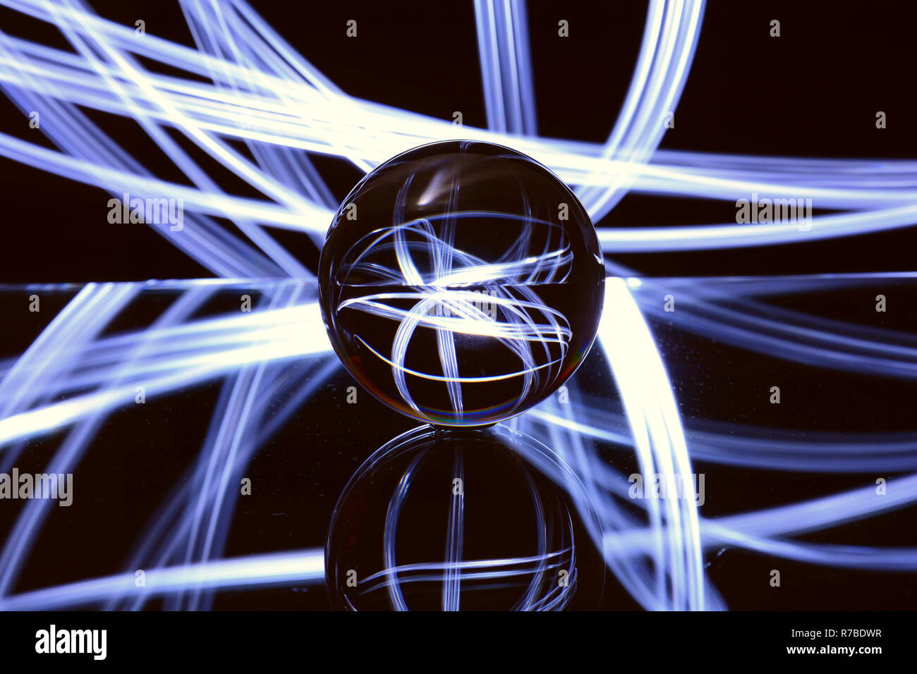 Glaskugel, Licht Kunst, Licht, Hintergrund Stockfoto