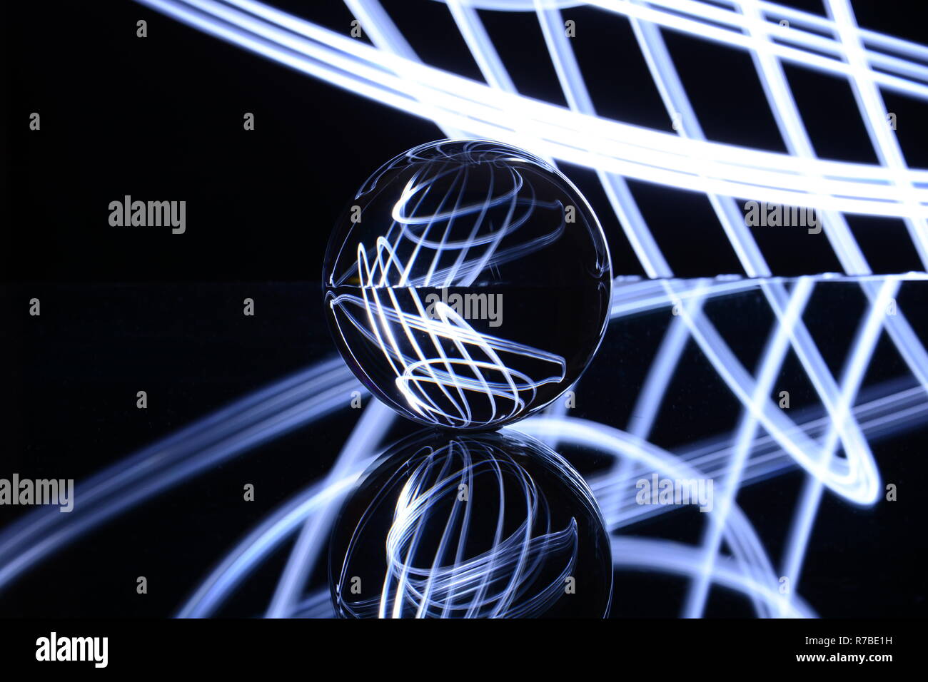 Glaskugel, Licht Kunst, Licht, Hintergrund Stockfoto