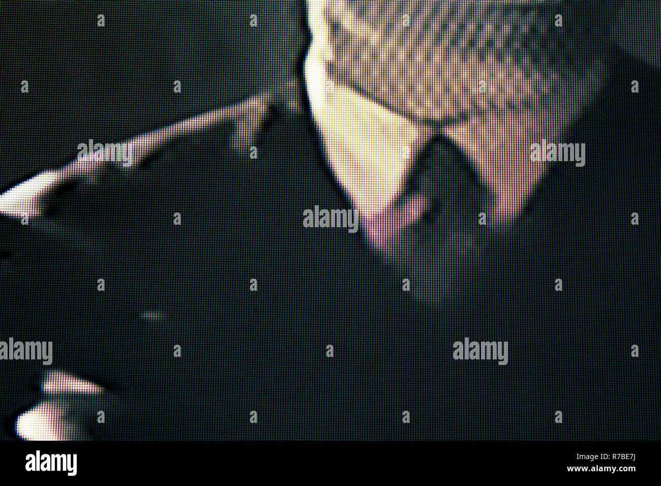 Zusammenfassung Hintergrund eines digitalen glitch. Abstrakte Glitch TV-Bildschirm Stockfoto