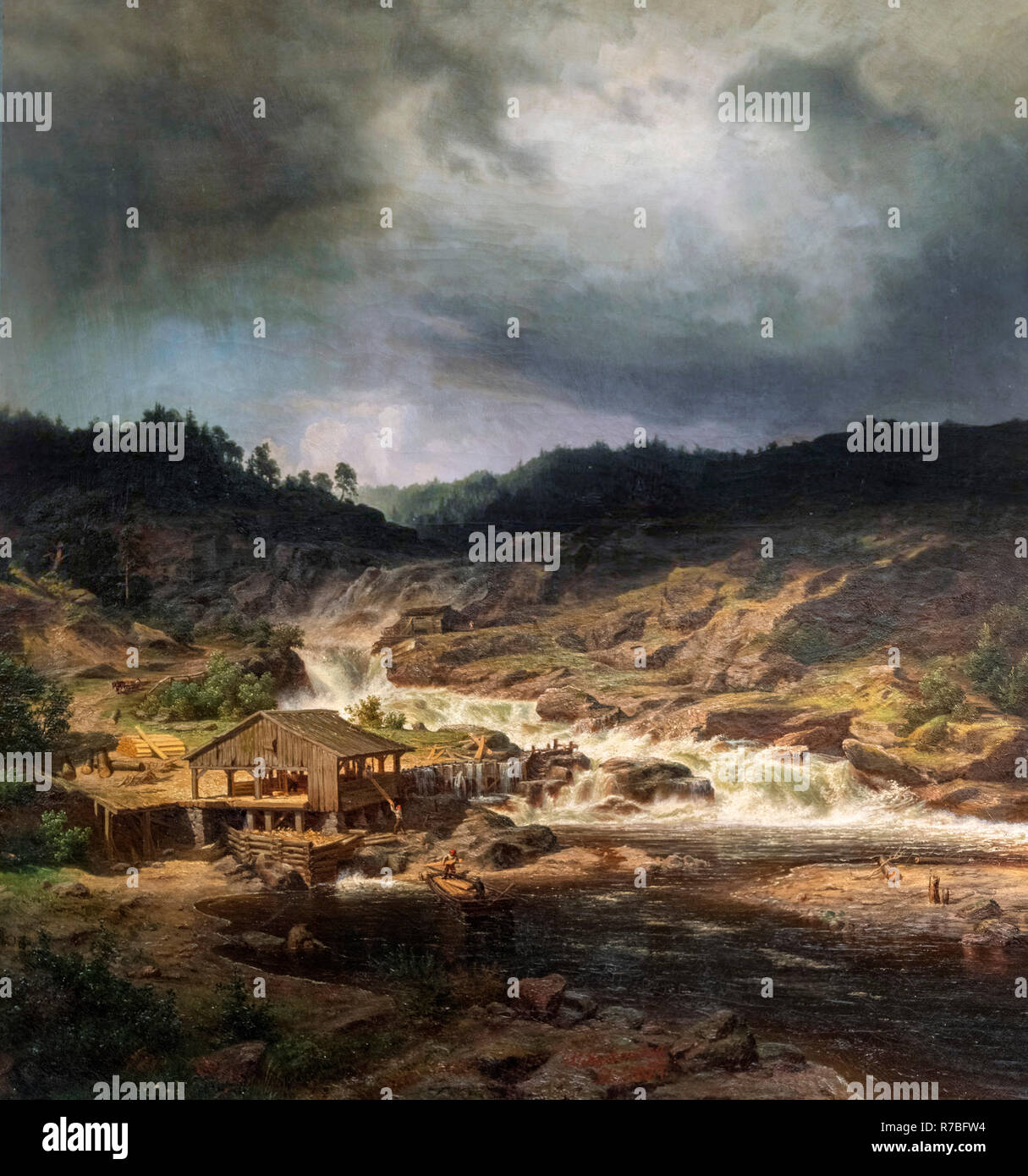 Die Kyrö Rapids von Gustaf Werner Holmberg (1830-1860), Öl auf Leinwand, 1854 Stockfoto