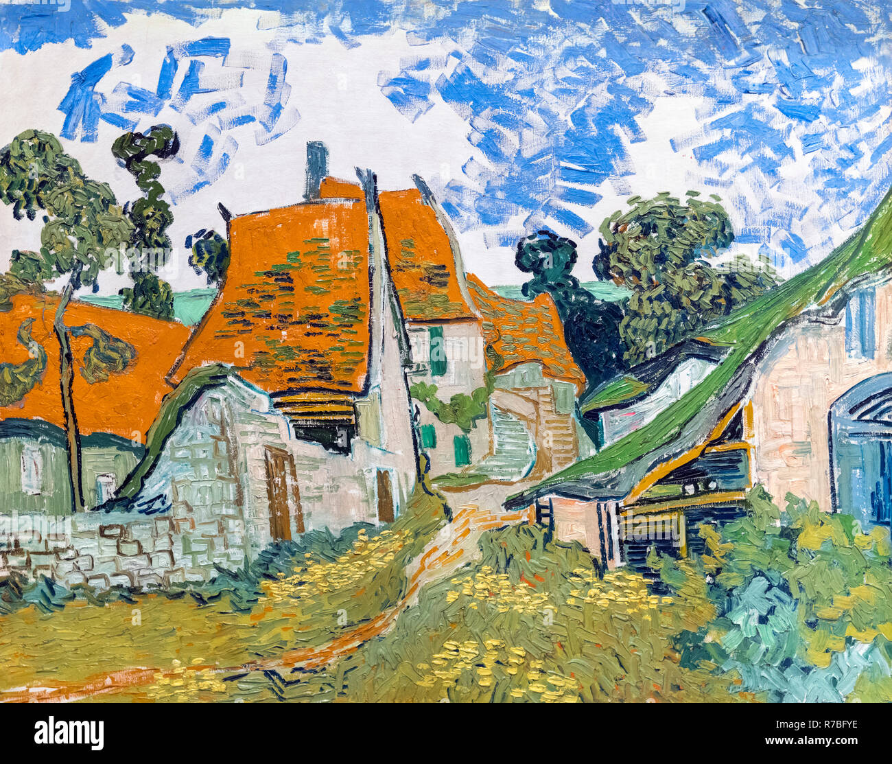 Straße in Auvers-sur-Oise von Vincent Van Gogh (1853-1890), Öl auf Leinwand, 1890 Stockfoto