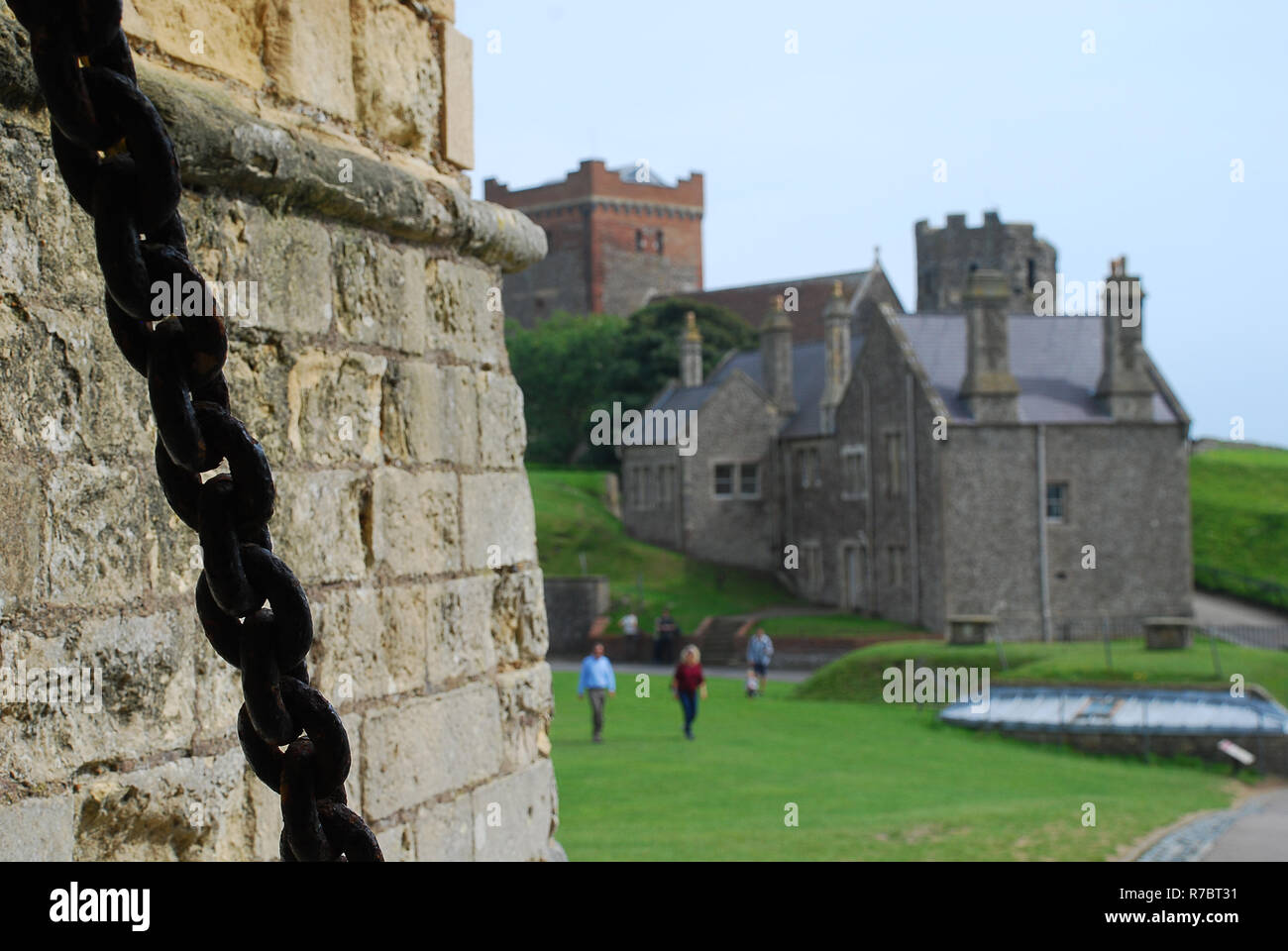 Römische Leuchtturm und angelsächsischen Kirche in Dover Castle, Kent Stockfoto