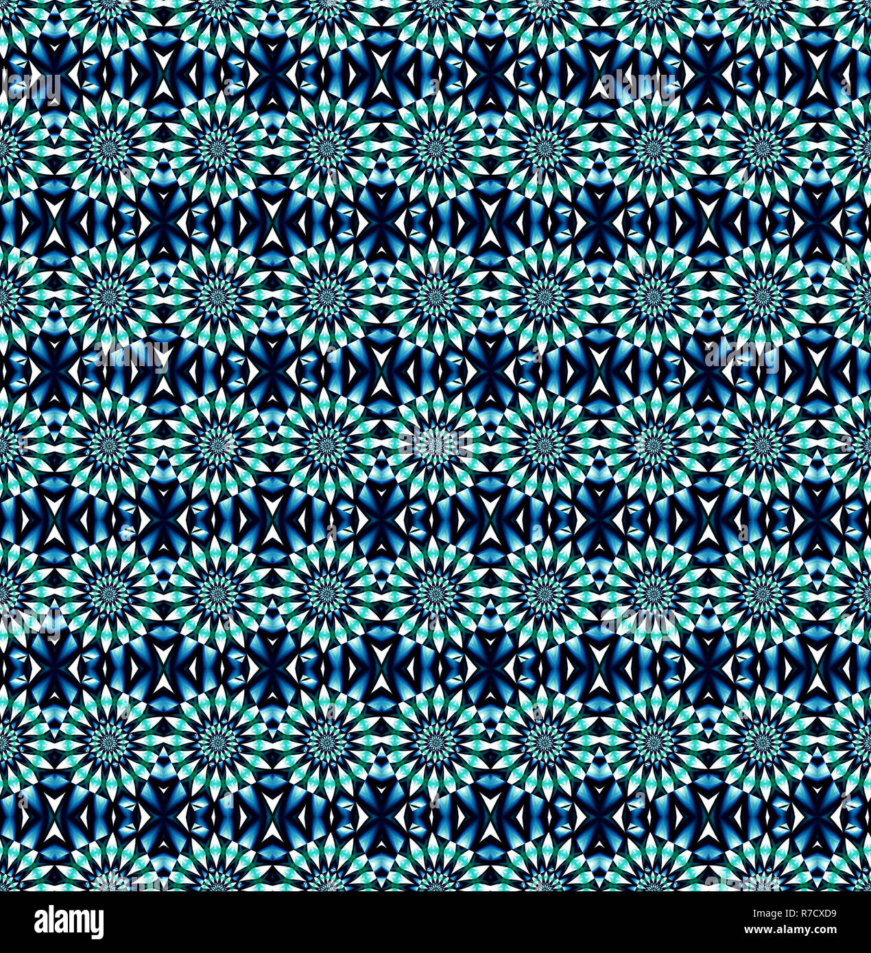 Kornblumenblau floral symmetrische reflektierenden. Stockfoto