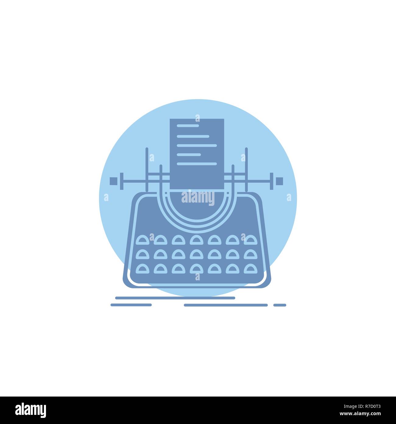 Artikel, blog, Geschichte, Schreibmaschine, Schriftsteller Glyph Icon. Stock Vektor