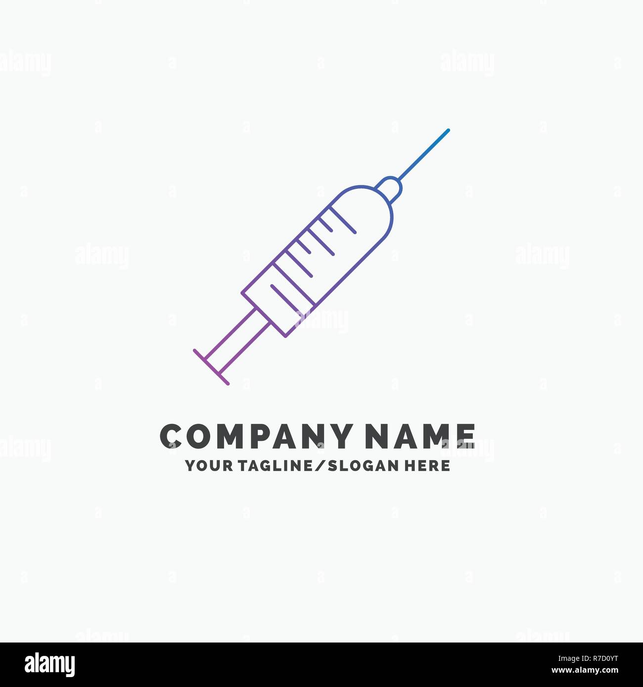 Spritze Injektion Impfstoff Nadel Schuss Lila Business Logo Vorlage Platz Fur Slogan Stock Vektorgrafik Alamy