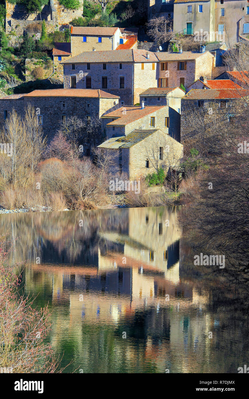 Olargues, offiziell eines der schönsten Dörfer in Frankreich Stockfoto