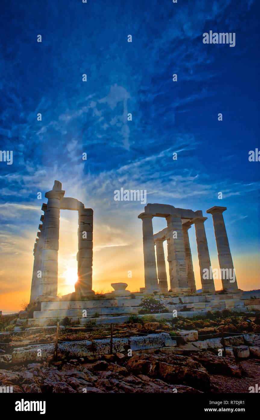 Tempel des Poseidon, Sounion, Griechenland Stockfoto