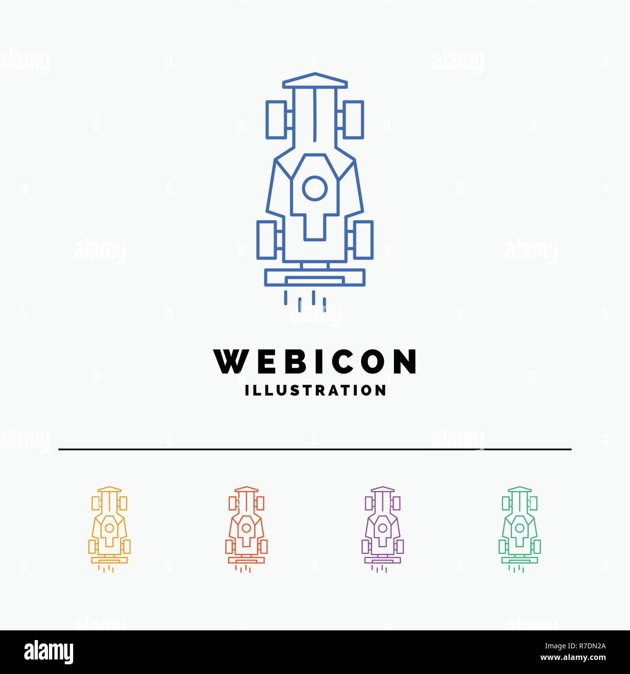 Auto, Formel, Spiel, racing, Speed 5 Color Line Web Icon Vorlage isoliert auf Weiss. Vector Illustration Stock Vektor