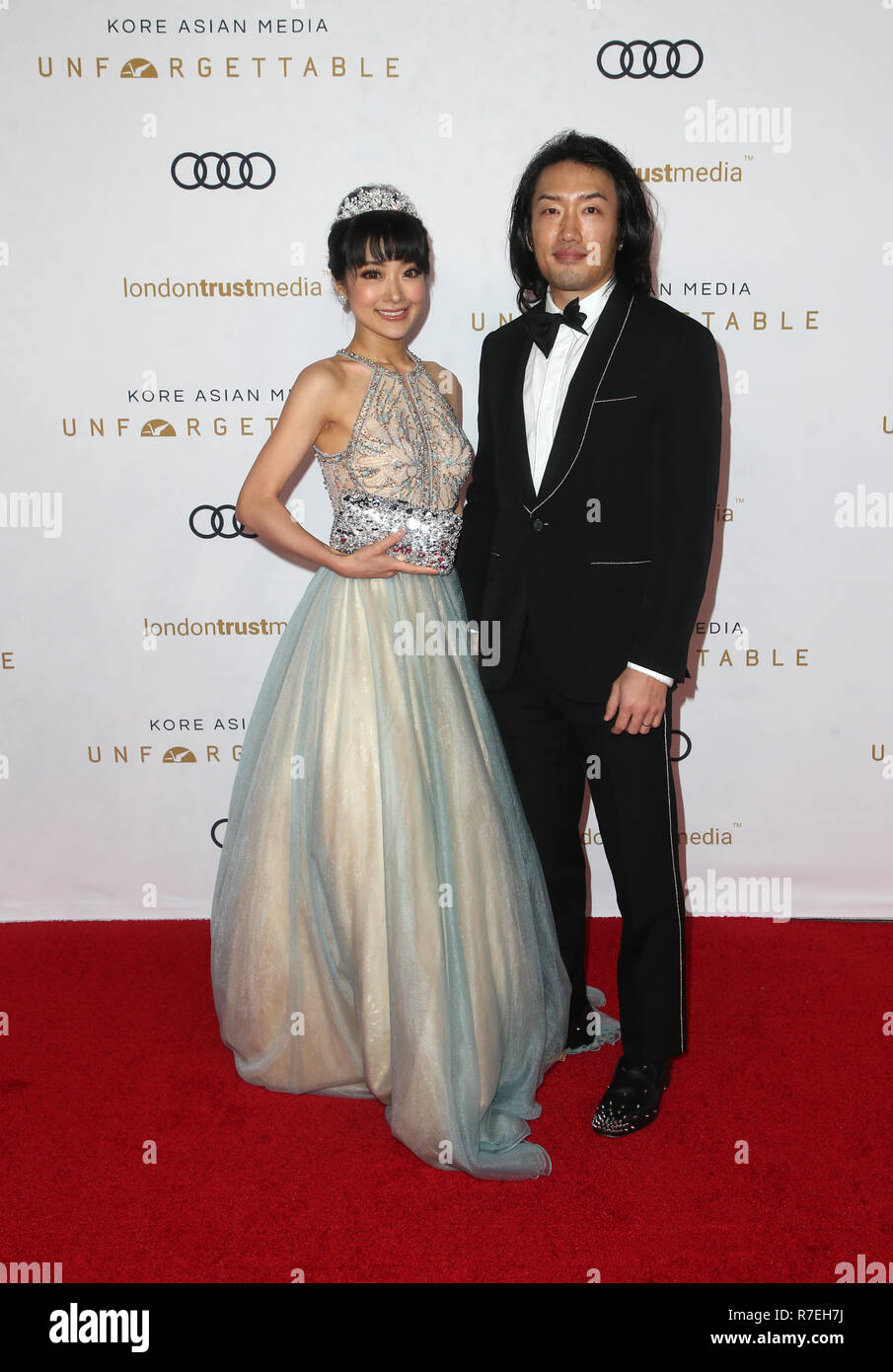 Kalifornien, USA. 8 Dez, 2018. Andrew Lee, Nana Lee, am 17. jährlichen Kore's Asiatische Medien unvergesslichen Gala im Beverly Hilton am 8. Dezember 2018 in Beverly Hills, Kalifornien. Credit: Faye Sadou/Medien Punch/Alamy leben Nachrichten Stockfoto