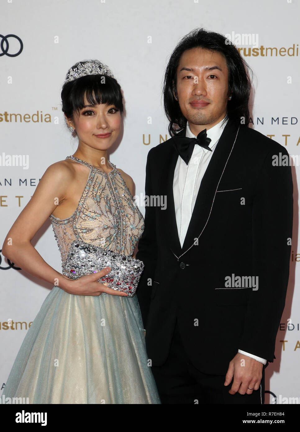 BEVERLY HILLS, Ca - 8. Dezember: Andrew Lee, Nana Lee, am 17. jährlichen Kore's Asiatische Medien unvergesslichen Gala im Beverly Hilton am 8. Dezember 2018 in Beverly Hills, Kalifornien. Credit: Faye Sadou/MediaPunch Stockfoto