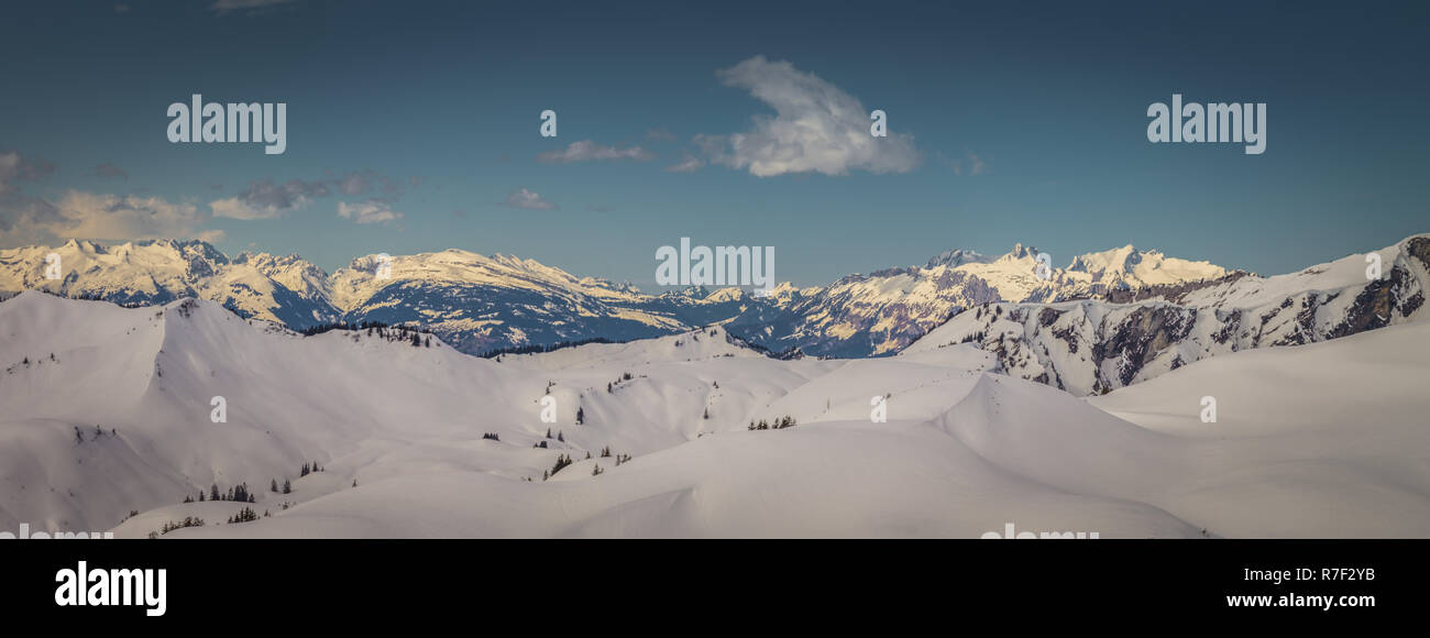 Schöne verschneite Winterlandschaft Stockfoto