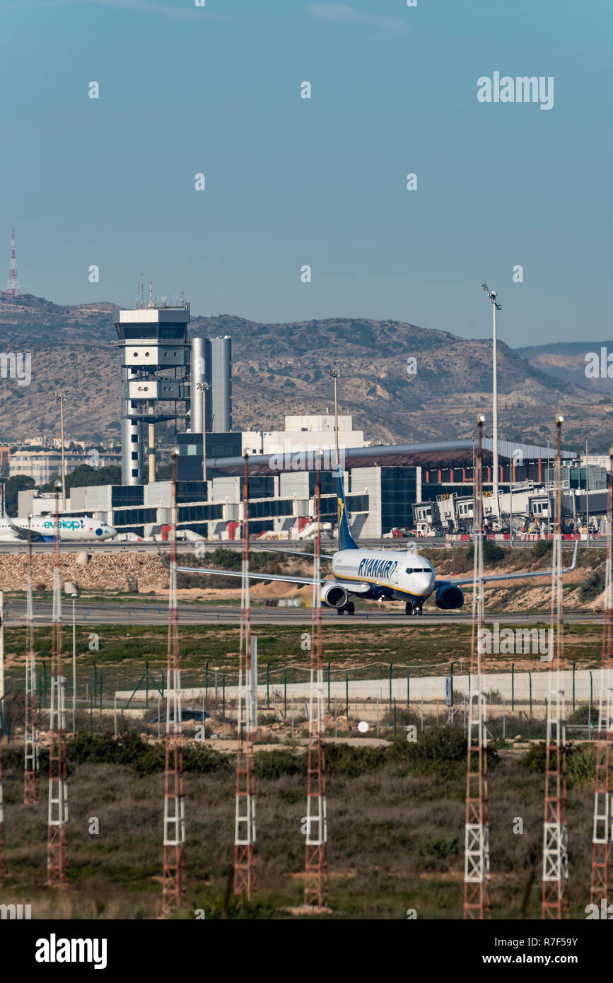 Der internationale Flughafen Alicante/Elche, Alicante, Costa Blanca, Spanien, Europa Stockfoto