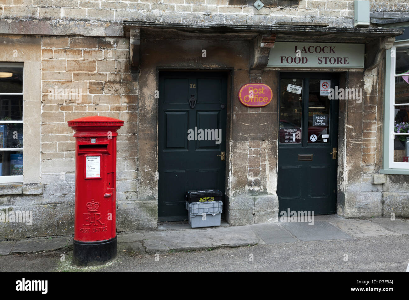 Post, Lacock, Wiltshire, England, Großbritannien, Stockfoto