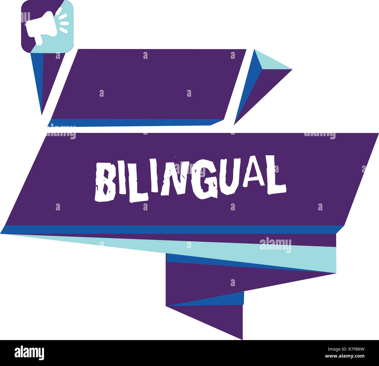 Schreiben Hinweis Zweisprachig angezeigt. Business foto Präsentation sprechen zwei Sprachen fließend oder mehr Arbeit als Übersetzer viereckigen abstrakte Form Horiz. Stockfoto