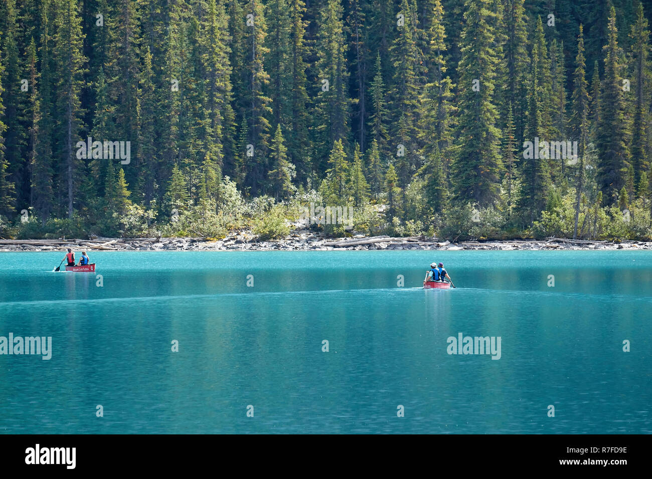 Moraine Lake, Banff National Park, Rocky Mountains, Kanada Stockfoto