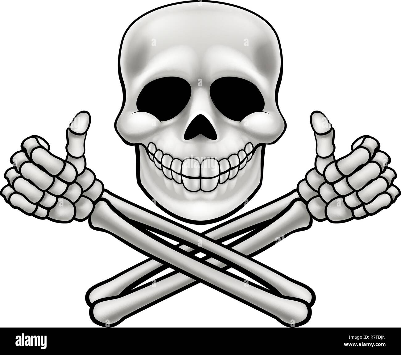 Totenkopf Mit Gekreuzten Knochen Abbildung Stock Vektorgrafik Alamy