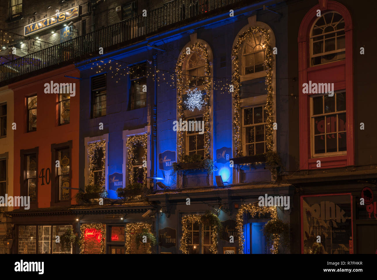 Die fachgeschäfte des Westens Bug in Edinburgh bringen einen Alte Welt-Charme in die Weihnachtszeit im Jahr 2018 Stockfoto