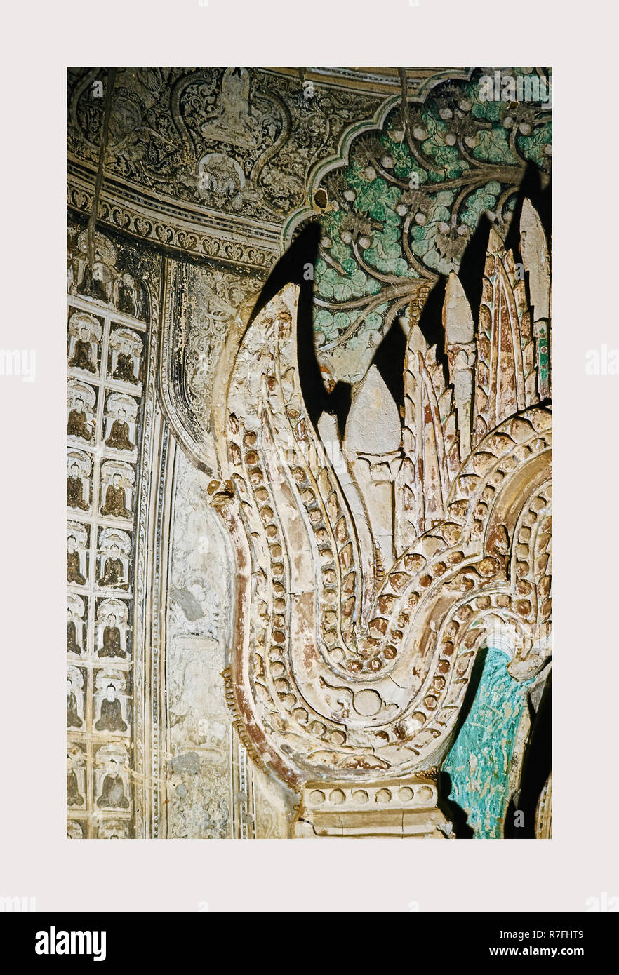 Myanmar, Birma, Pagan, Fresken, 1966 oder früher, verlorenen Städte Asiens, Architektur, Südostasien. Stockfoto