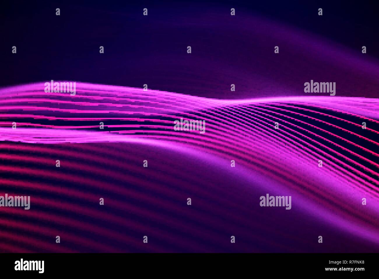 3D Sound Waves, Visual Audio Equalizer. Big Data abstrakte Visualisierung. Stock Vektor