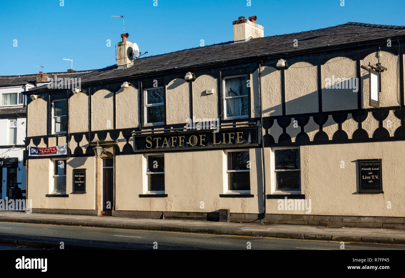 Personal des Lebens Public House in Bury, Lancashire. Stockfoto