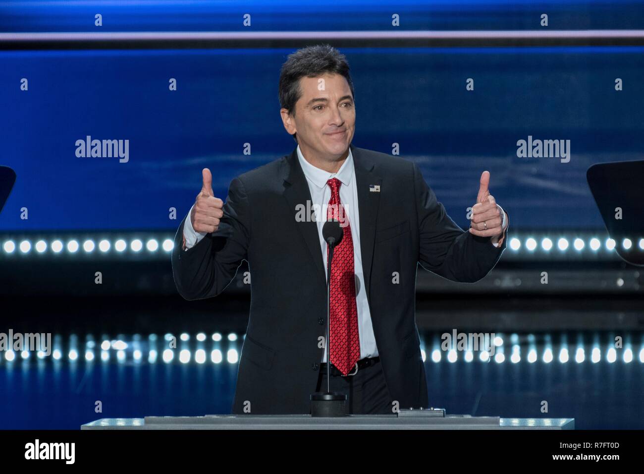 Schauspieler Scott Baio Adressen am ersten Tag der Republican National Convention in der Quicken Loans Zentrum am 18. Juli in Cleveland, Ohio 2016. Stockfoto