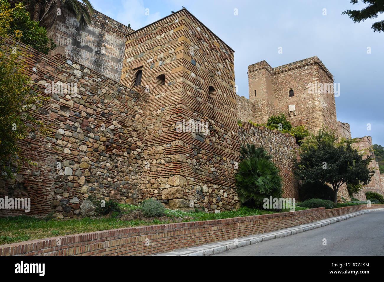 Festung Castillo de Gibralfaro in Malaga, Andalusien. Maurische Festung im südlichen Spanien. Stockfoto