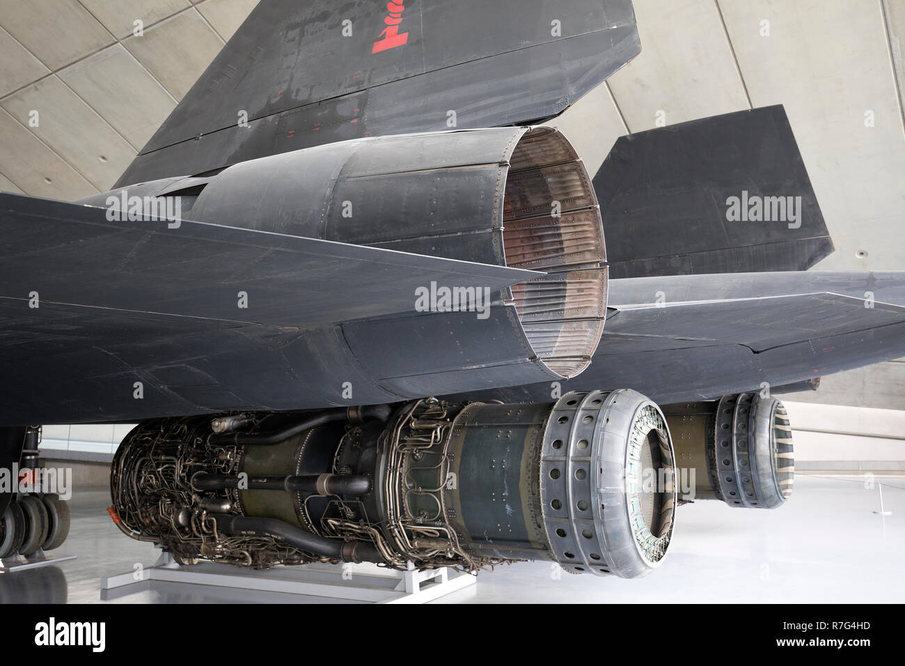 Lockheed SR-71 "Blackbird" Jet im American Air Museum, Duxford, GB Stockfoto