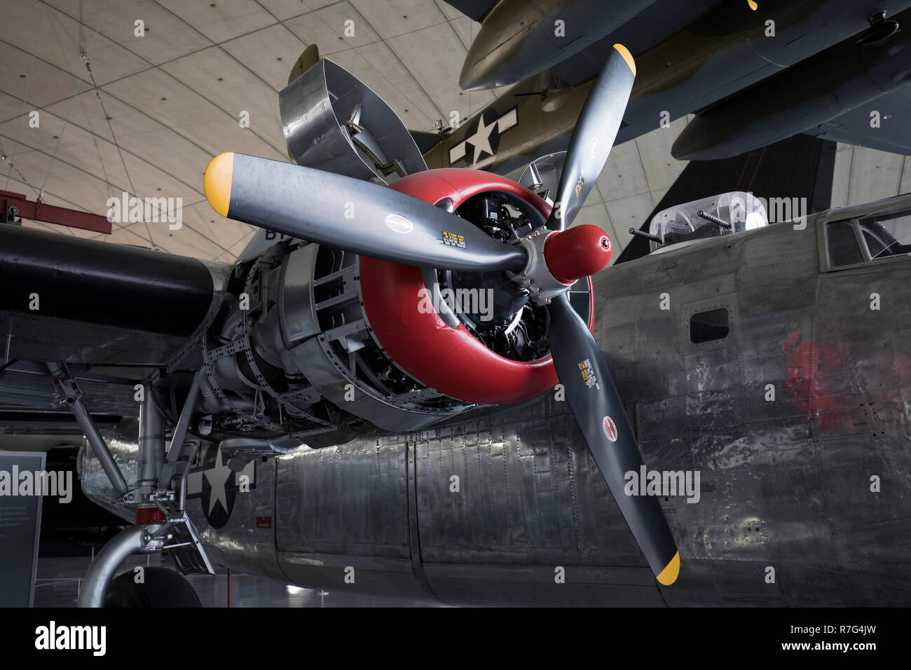 Usa Liberator Bomber an der Amerikanischen War Museum, Duxford, Cambridgeshire, Großbritannien Stockfoto